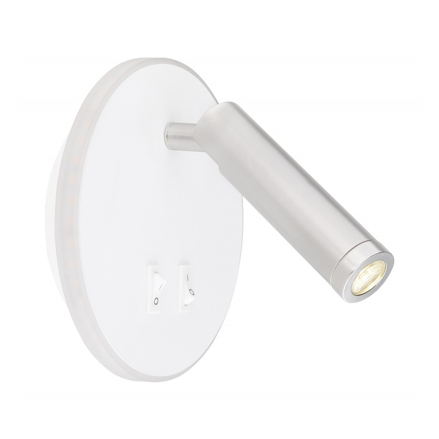 Globo - LED vägg spotlight  LED/6W + LED/1W/230V