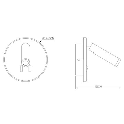 Globo - LED vägg spotlight  LED/6W + LED/1W/230V