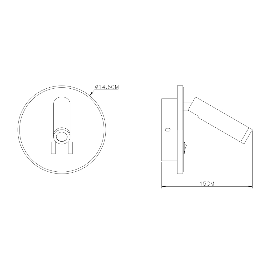 Globo - LED vägg spotlight  LED/6W + LED/1W/230V