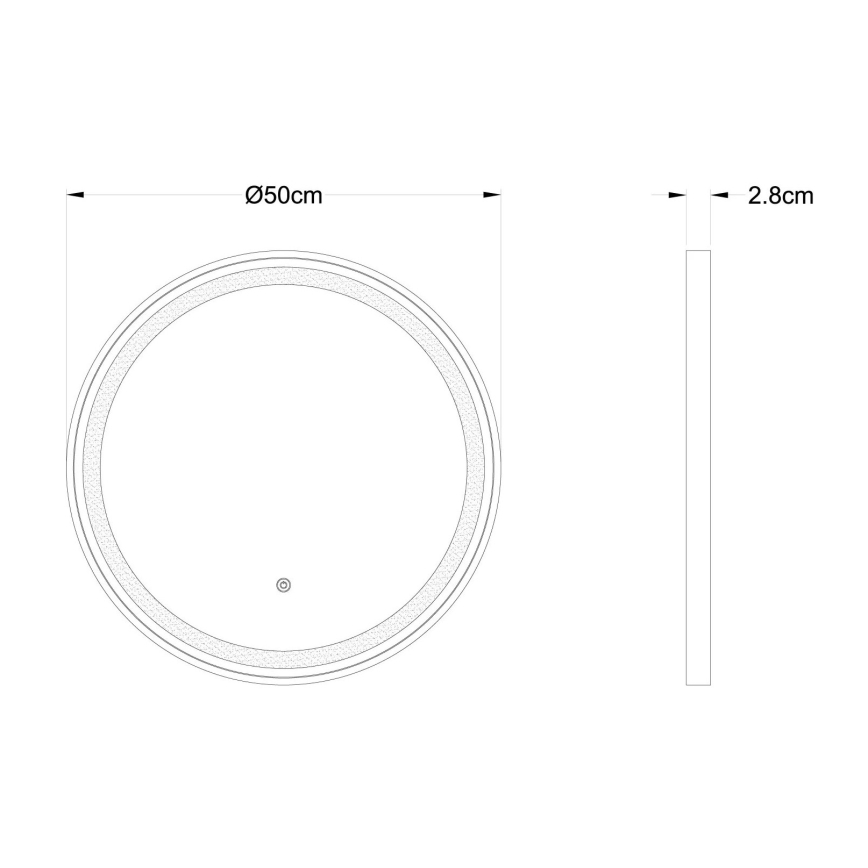Globo - LED Ljusreglerad vägg spegel med en bakgrundsbelyst LED/10W/230V 2700/4000/6500K diameter 50 cm