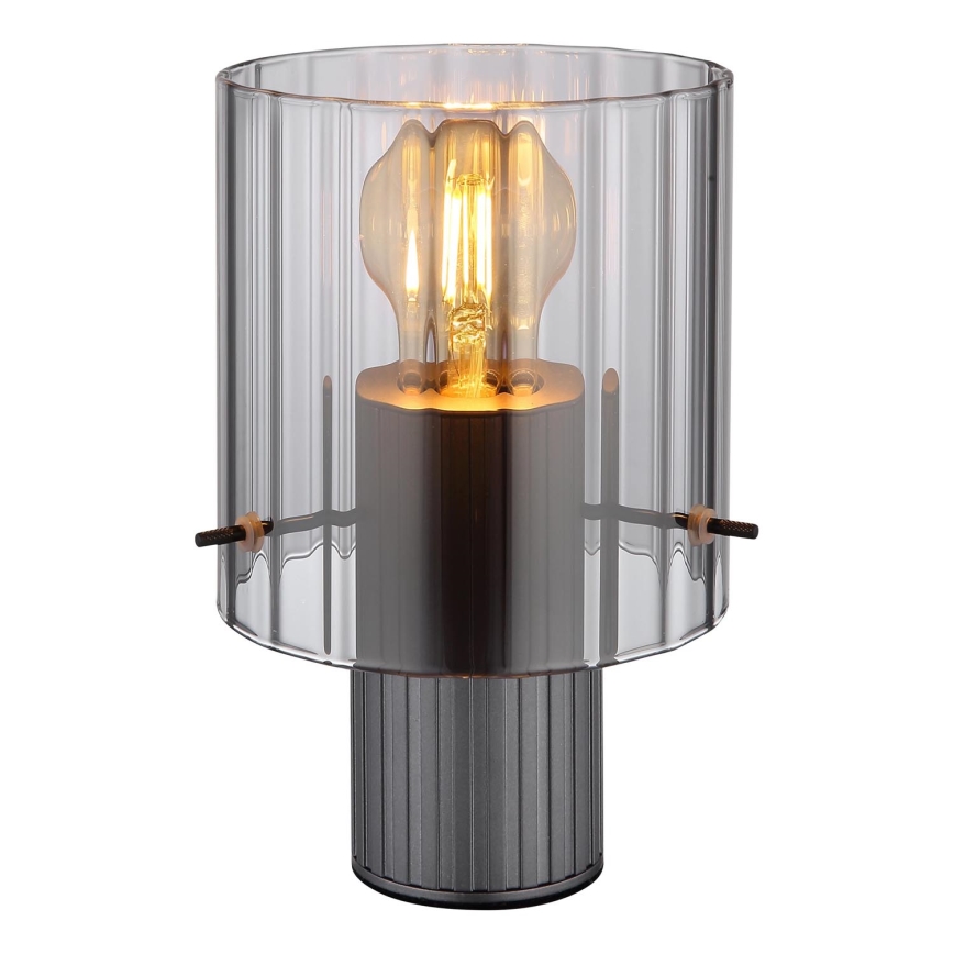 Globo - Bordslampa 1xE27/40W/230V diameter 14 cm grå