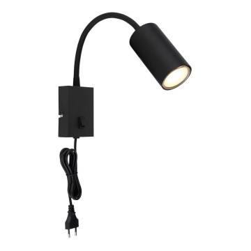 Globo - Flexibel vägglampa 1xGU10/25W/230V svart