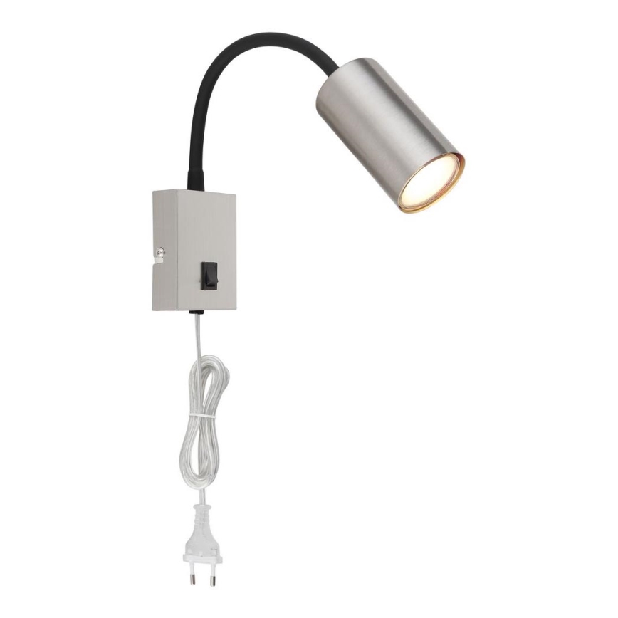 Globo - Flexibel vägglampa 1xGU10/25W/230V svart/matt krom