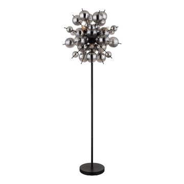 Globo - Golvlampa 6xE14/25W/230V svart/rökig