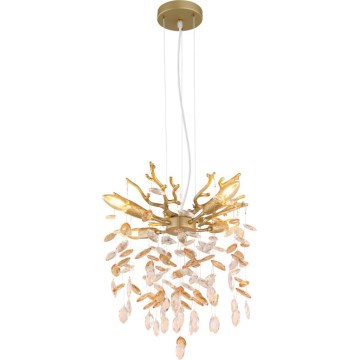 Globo - Hängande ljuskrona på kabel 4xE14/40W/230V, guldfärgad
