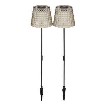 Globo - KIT 2x LED solcellsbelysning LED/0,06W/3V IP44 grå