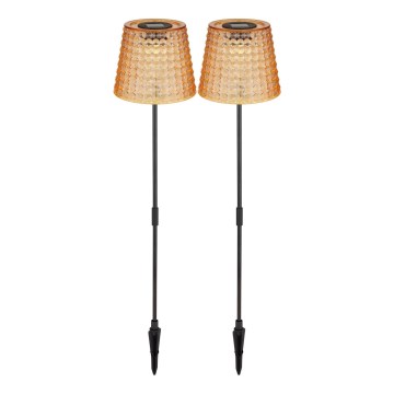 Globo - KIT 2x LED solcellsbelysning LED/0,06W/3V IP44 orange