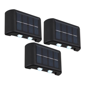 Globo - KIT 3x LED solcellsbelysning LED/0,8W/3V 6500K IP44