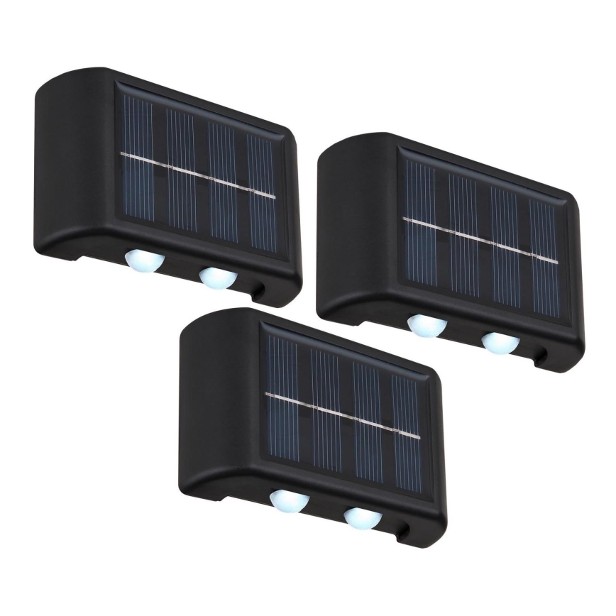 Globo - KIT 3x LED solcellsbelysning LED/0,8W/3V 6500K IP44