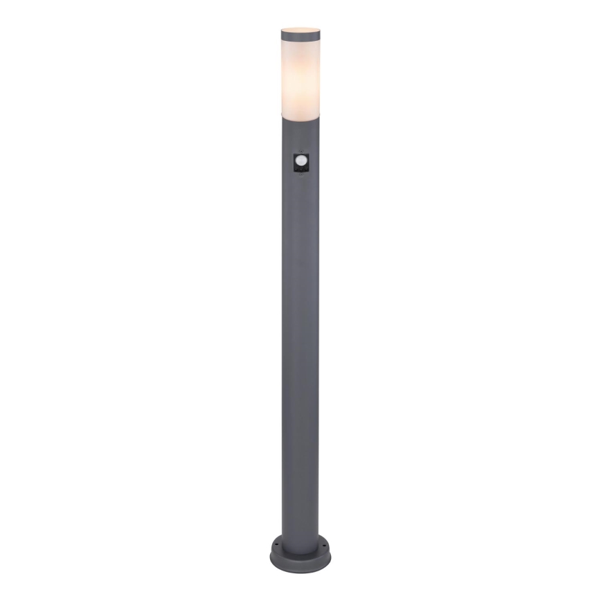 Globo - Lampa med sensor för utomhusbruk 1xE27/15W/230V IP44 110 cm antracit