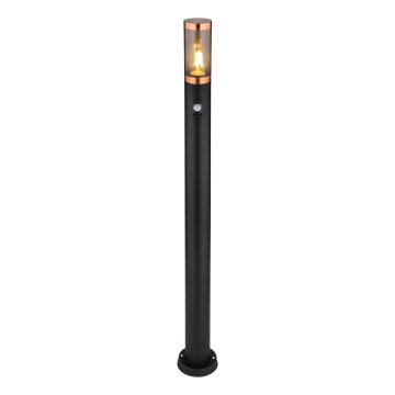 Globo - Lampa med sensor för utomhusbruk 1xE27/15W/230V IP44 110 cm svart/koppar