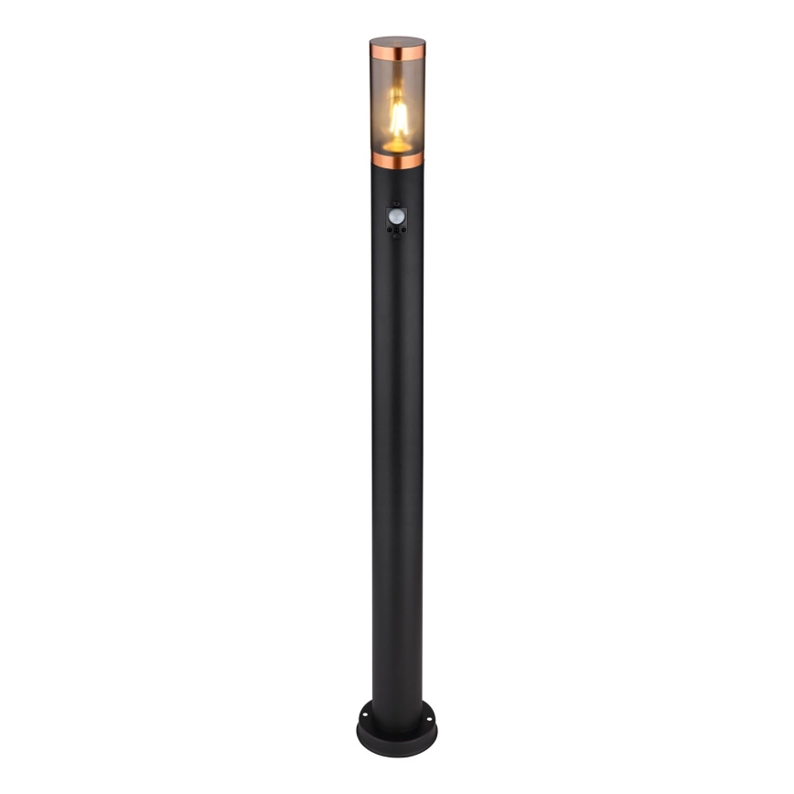 Globo - Lampa med sensor för utomhusbruk 1xE27/15W/230V IP44 110 cm svart/koppar