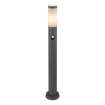 Globo - Lampa med sensor för utomhusbruk 1xE27/15W/230V IP44 80 cm antracit