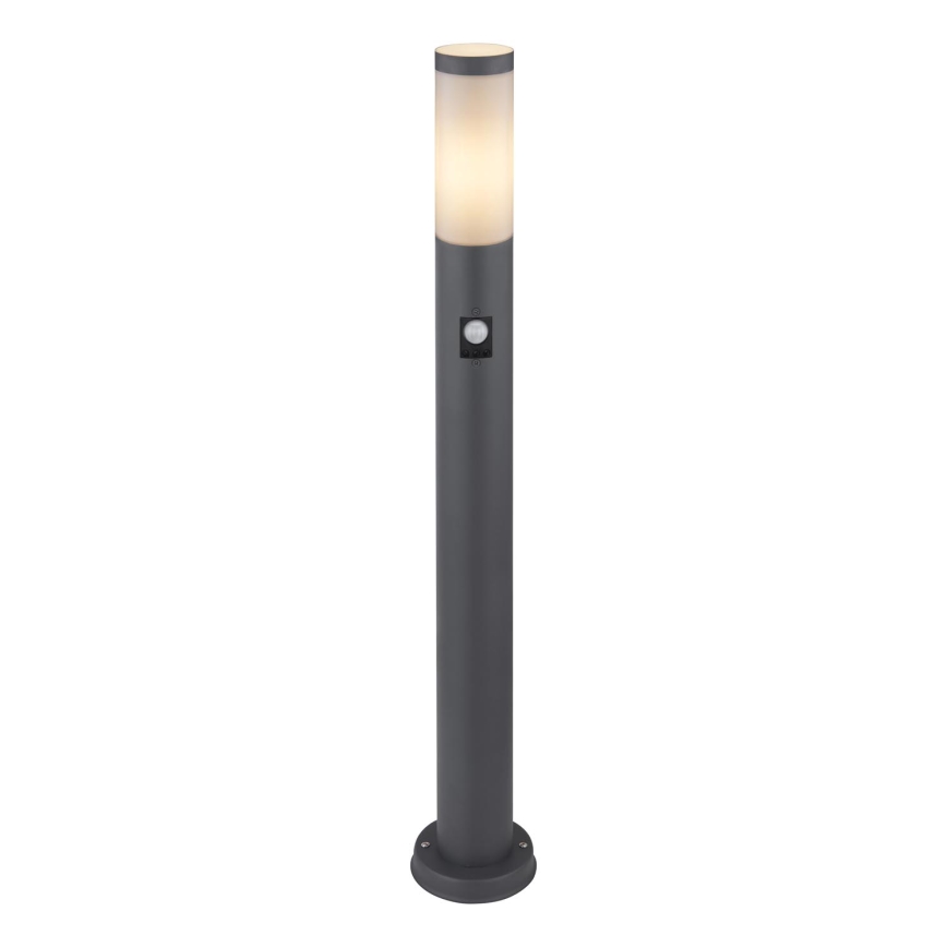 Globo - Lampa med sensor för utomhusbruk 1xE27/15W/230V IP44 80 cm antracit