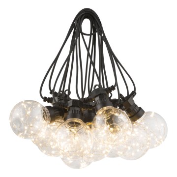 Globo - LED dekorativ utomhusslinga 10xLED/0,27W/230V 7,5 m IP44 svart