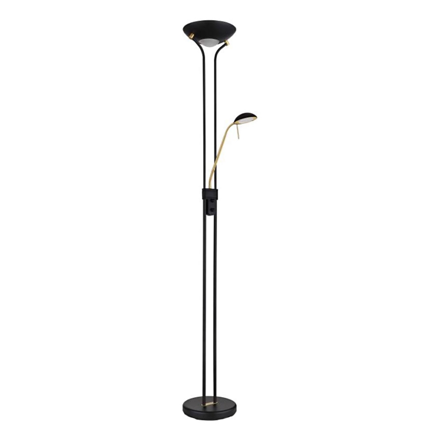 Globo - LED Dimbar golvlampa LED/20W/230V + LED/5,5W 3000K svart/guld