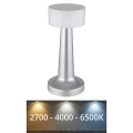 Globo - LED dimbar touchbordslampa LED/1W/3,7V 2700K/4000K/6500K 800 mAh USB matt krom