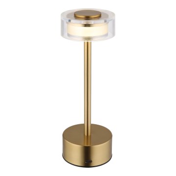 Globo - LED Dimbar uppladdningsbar touch bordslampa LED/2,5W/3,7V 2700/4000/6500K 1800mAh mässing