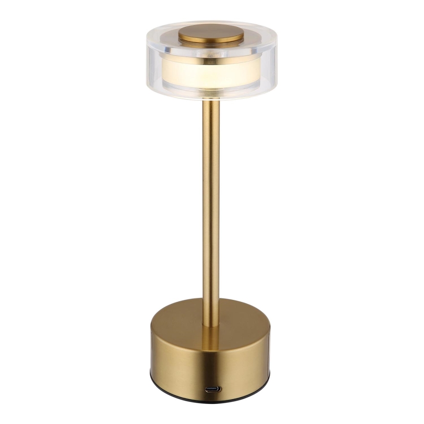 Globo - LED Dimbar uppladdningsbar touch bordslampa LED/2,5W/3,7V 2700/4000/6500K 1800mAh mässing