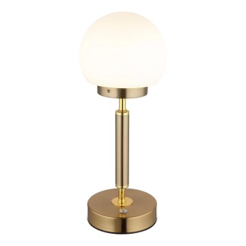 Globo - LED Dimbar uppladdningsbar touch bordslampa LED/2,5W/5V 1800mAh 2700/4000/6500K mässing
