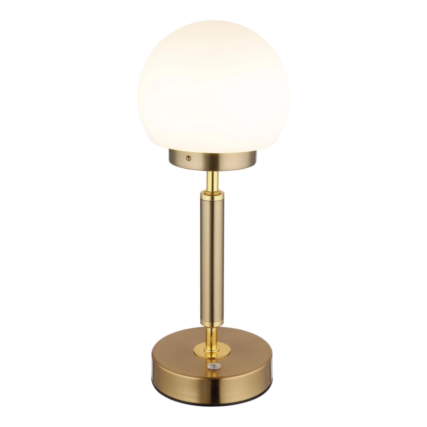Globo - LED Dimbar uppladdningsbar touch bordslampa LED/2,5W/5V 1800mAh 2700/4000/6500K mässing