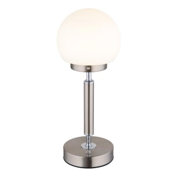 Globo - LED Dimbar uppladdningsbar touch bordslampa LED/2,5W/5V 1800mAh 2700/4000/6500K matt krom