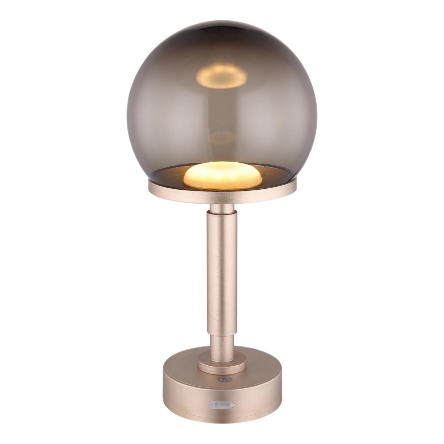 Globo - LED Dimbar uppladdningsbar touch bordslampa LED/2,5W/5V 1800mAh 2700/4000/6500K Roséguld