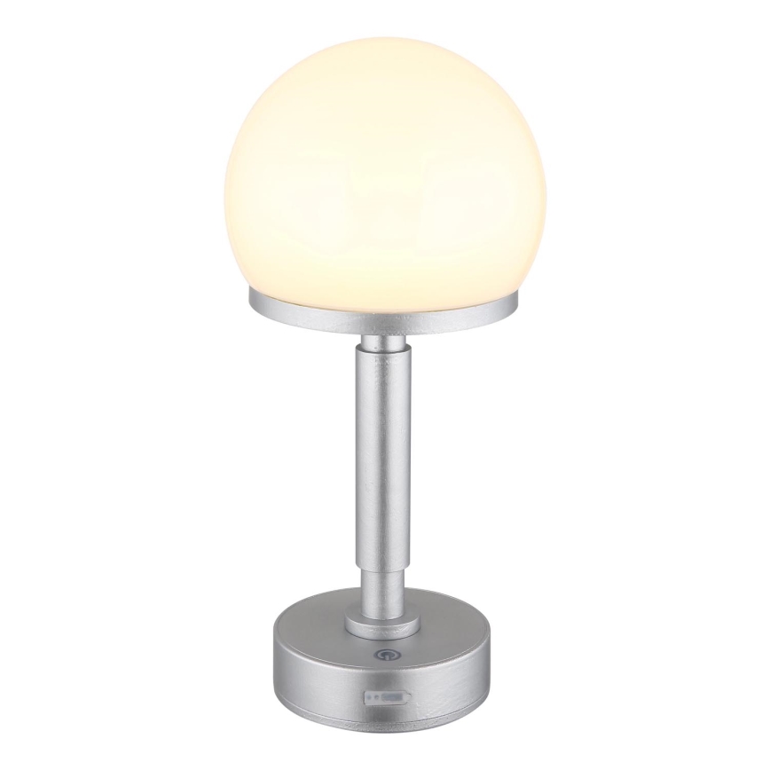 Globo - LED Dimbar uppladdningsbar touch bordslampa LED/2,5W/5V 1800mAh 2800K silver