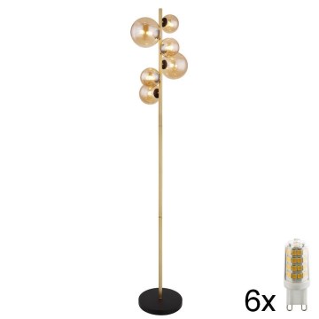 Globo - LED golvlampa 6xG9/3W/230V mässing