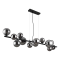 Globo - LED ljuskrona med textilsladd 13xG9/3,5W/230V rökig/svart