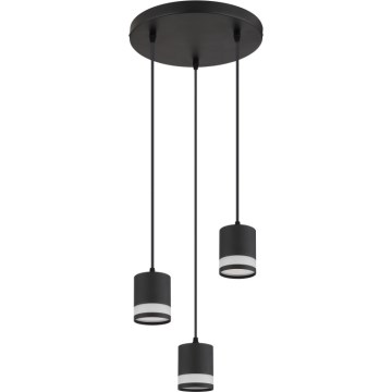 Globo - LED ljuskrona med textilsladd 3xGX53/7W/230V 3000K svart
