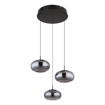 Globo - LED ljuskrona med textilsladd 3xLED/6W/230V