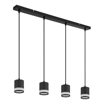 Globo - LED ljuskrona med textilsladd 4xGX53/7W/230V 3000K svart