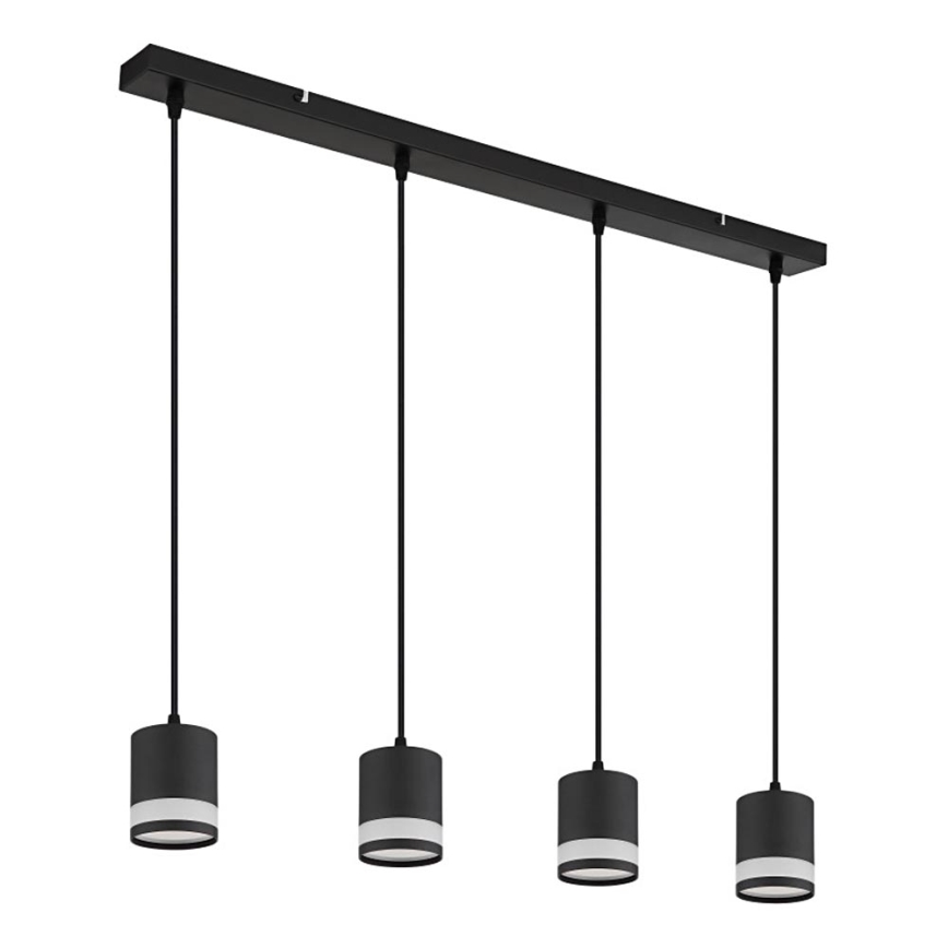 Globo - LED ljuskrona med textilsladd 4xGX53/7W/230V 3000K svart