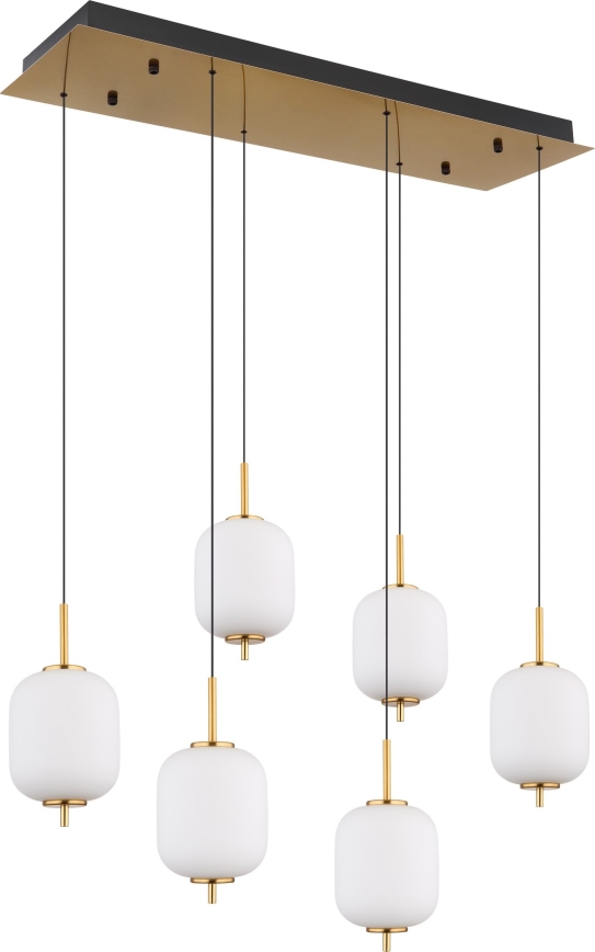 Globo - LED ljuskrona med textilsladd 6xLED/6,7W/230V