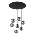 Globo - LED ljuskrona med textilsladd 7xG9/3,5W/230V rökig/svart