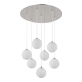 Globo - LED ljuskrona med textilsladd 7xG9/3,5W/230V vit