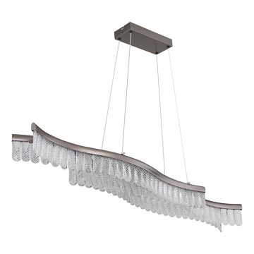 Globo - LED ljuskrona med textilsladd LED/35W/230V 3200K matt krom