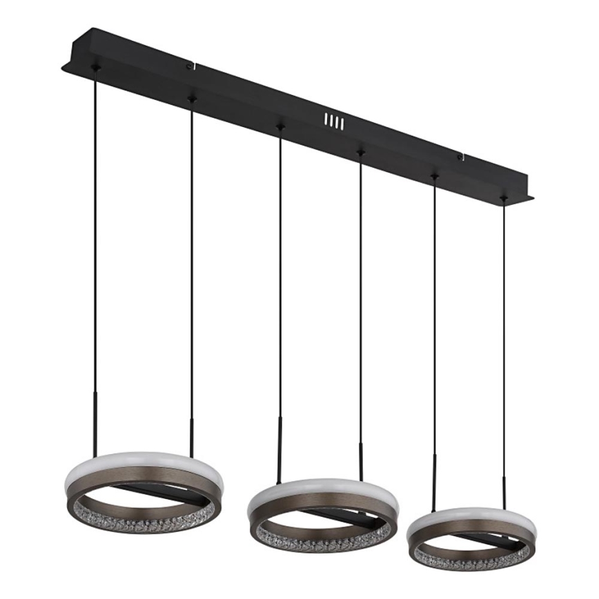 Globo - LED ljuskrona med textilsladd LED/40W/230V 3000/4000/6000K brun