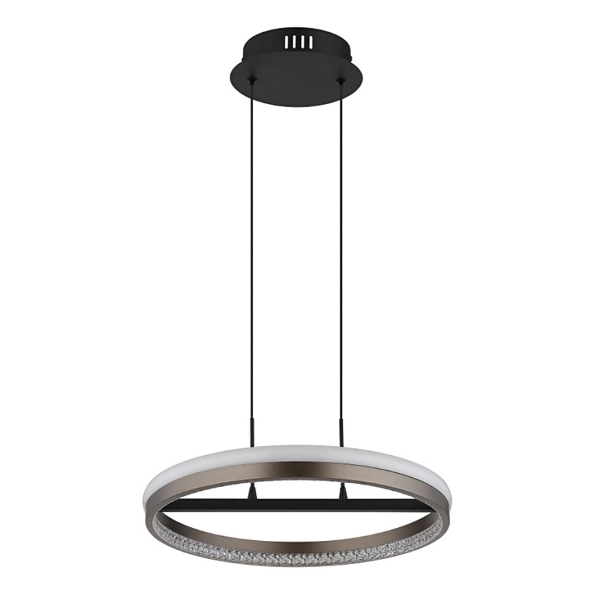 Globo - LED ljuskrona med textilsladd LED/40W/230V 3000/4000/6000K diameter 39,7 cm brun