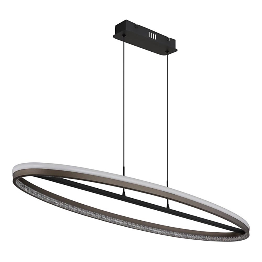 Globo - LED ljuskrona med textilsladd LED/60W/230V 3000/4000/6000K brun