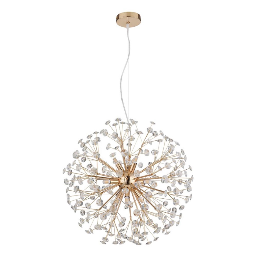Globo - LED-ljuskrona med vajer 9xG9/3,5W/230V guld