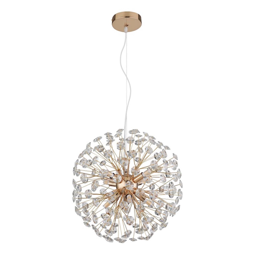 Globo - LED-ljuskrona på vajer 8xG9/3,5W/230V guld