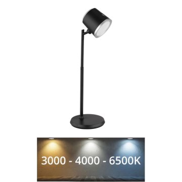 Globo - LED ljusreglerad bordslampa touch 04.01.2001 LED/6W/3,7V 3000K/4000K/6500K 1500 mAh USB svart