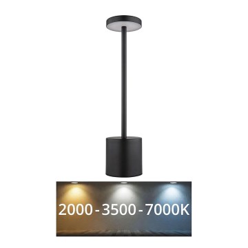 Globo - LED ljusreglerad bordslampa touch LED/1,2W/3,7V 2000K/3500K/7000K 1200 mAh USB svart