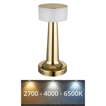 Globo - LED ljusreglerad bordslampa touch LED/1W/3,7V 2700K/4000K/6500K 800 mAh USB guld