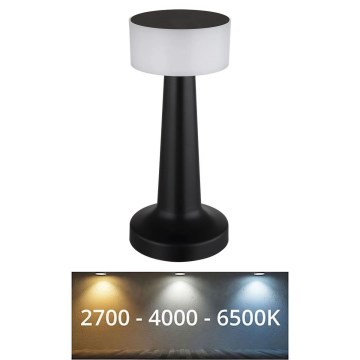 Globo - LED ljusreglerad bordslampa touch LED/1W/3,7V 2700K/4000K/6500K 800 mAh USB svart