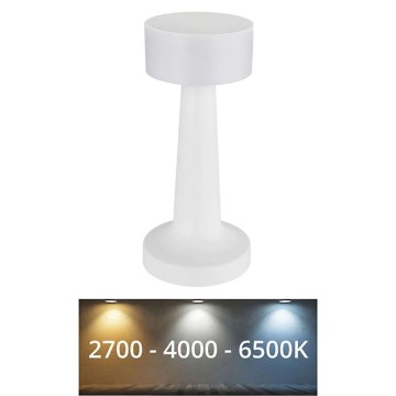 Globo - LED ljusreglerad bordslampa touch LED/1W/3,7V 2700K/4000K/6500K 800 mAh USB vit