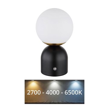 Globo - LED ljusreglerad bordslampa touch LED/2,5W/3,7V 2700/4000/65000K 1800 mAh USB svart