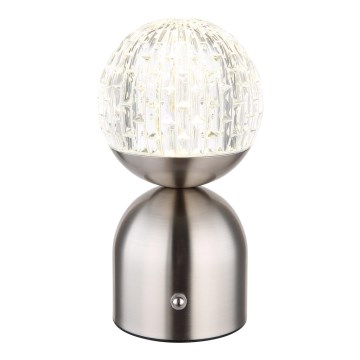 Globo - LED ljusreglerad bordslampa touch LED/2,5W/3,7V 2700/4000/6500K 1800 mAh USB matt krom